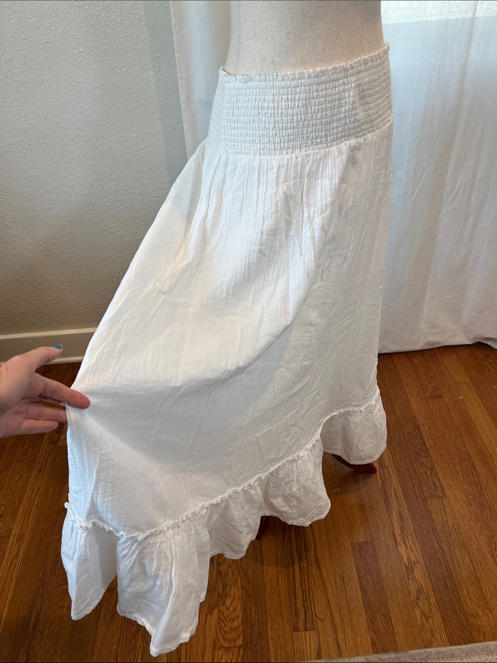 Quince White Maxi Skirt with Ruffle Hem - Picture 5 of 11